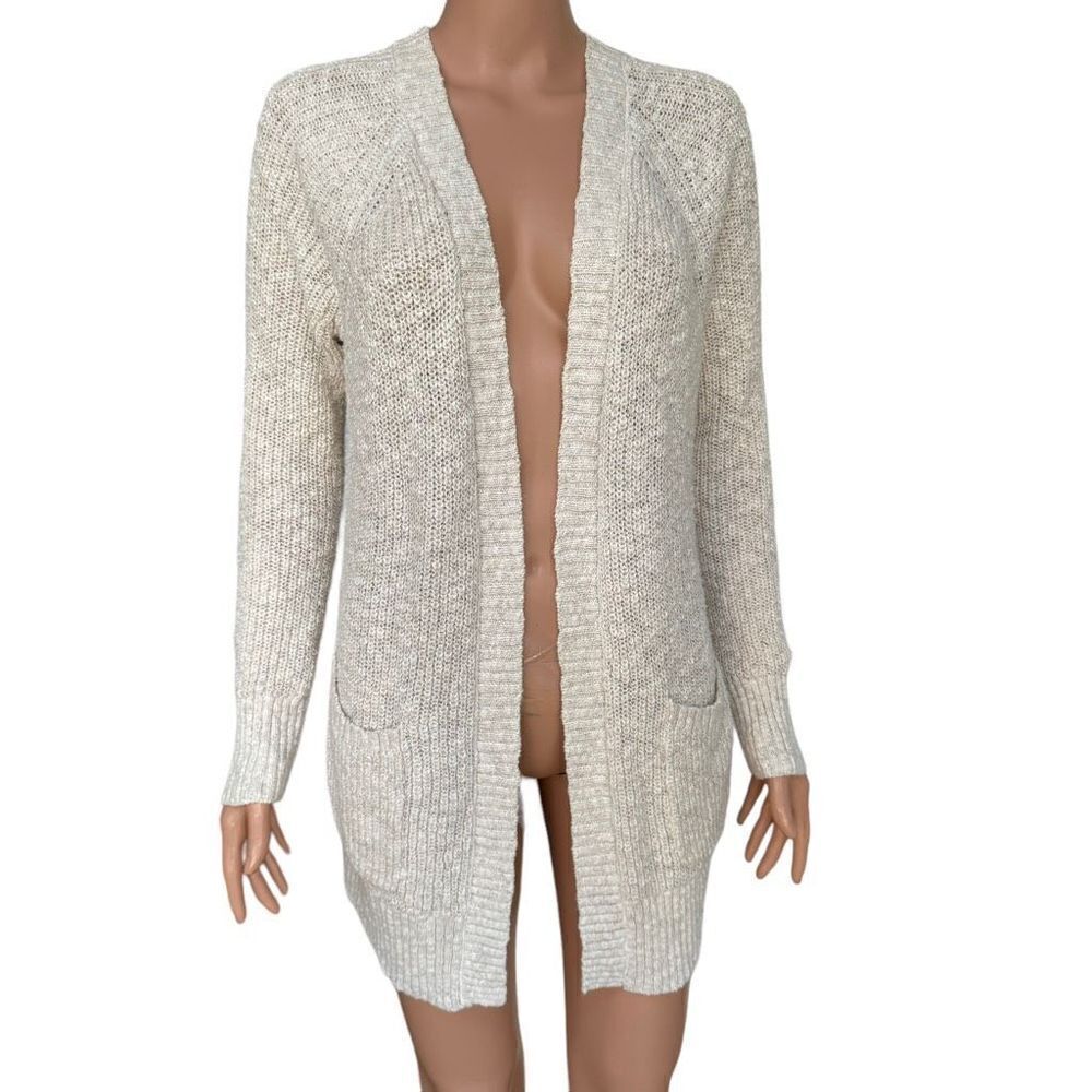 American Eagle cotton blend open front cardigan with laced up shoulder detail M